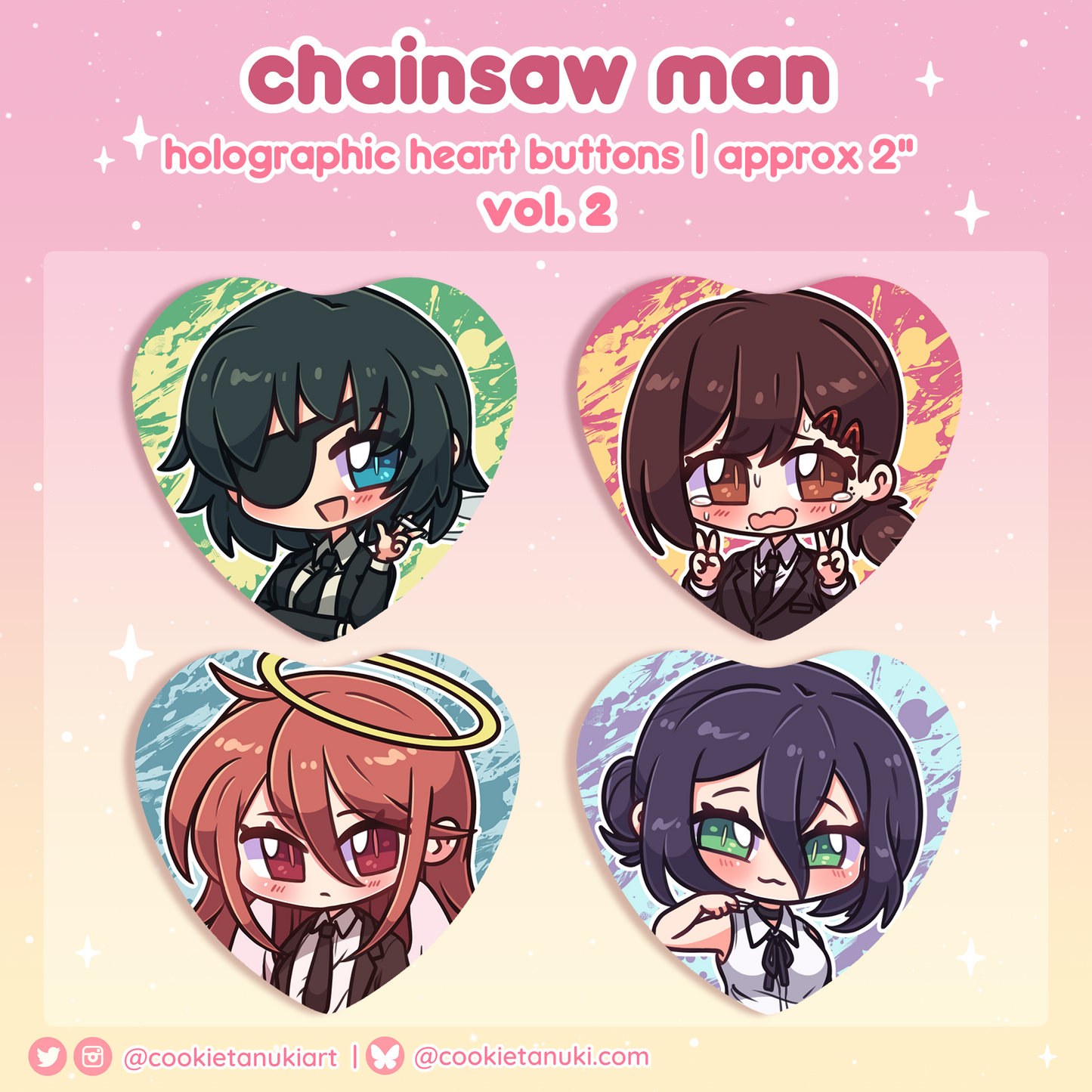 CSM Holo Heart Buttons | Vol. 2