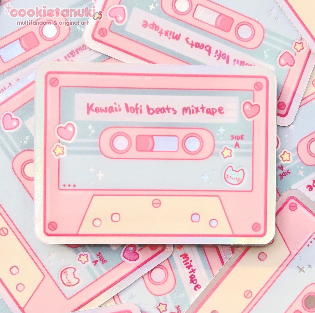 Lofi Beats Cassette Tape Holo Stickers