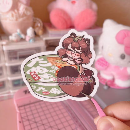 Red Kitsune Udon & Green Tanuki Soba Stickers