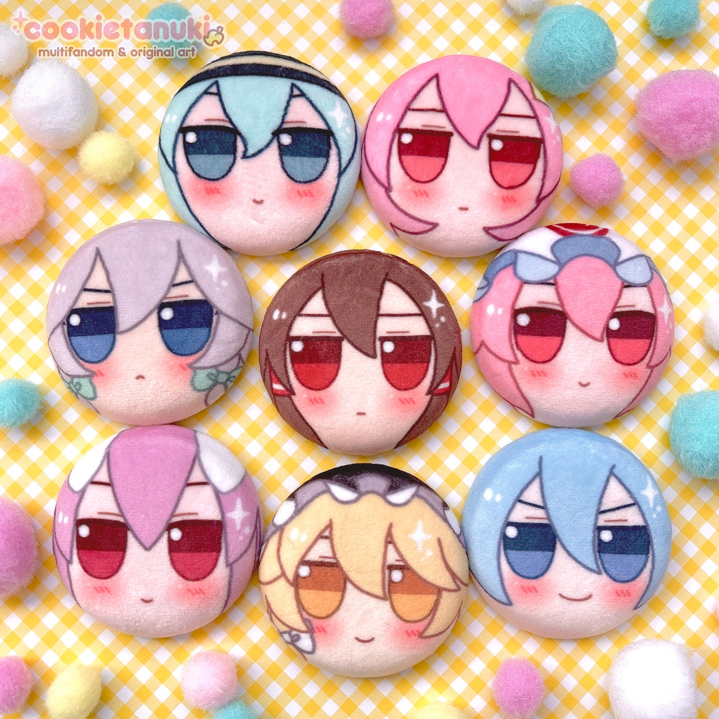 Fumo Minky Button Pin