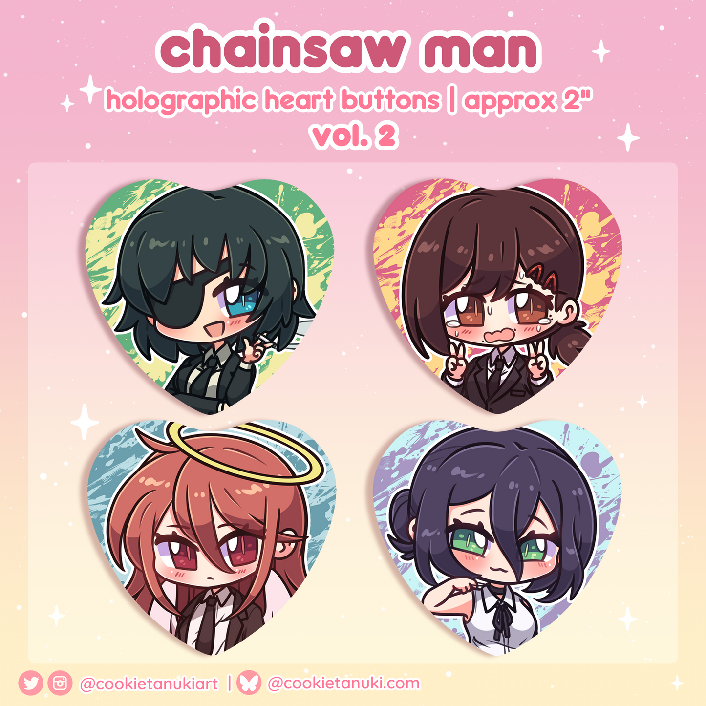 [RETIRING] CSM Holo Heart Buttons | Vol. 2