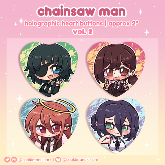 [RETIRING] CSM Holo Heart Buttons | Vol. 2