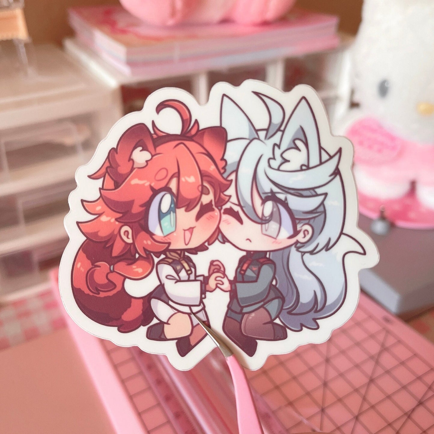 Suletta and Miorine Yokai Stickers