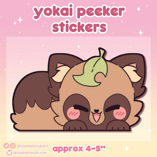 Tanuki Peeker Sticker